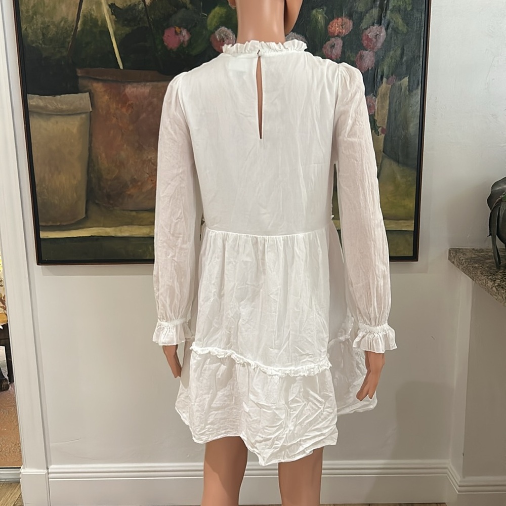 SAYLOR Felice white mini dress with crotchet front panel - Picture 8 of 10